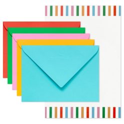 Hallmark - Bright Stripes on White Stationery Set, 36 Sheets