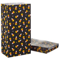 Hallmark - Candy Corn Halloween Paper Goodie Bags, Pack of 30