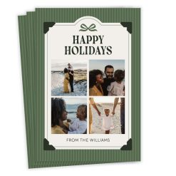 Hallmark - Striped Scrapbook Flat Holiday Photo Card