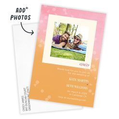 Alternative view of Hallmark - Pink and Orange Minimalist Flat Wedding Invitation