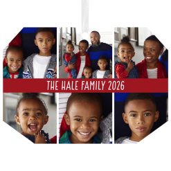 Hallmark - Six-Photo Metal Personalized Ornament, Custom Photo and Text
