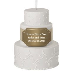 Hallmark - Wedding Cake Ceramic Personalized Ornament, Custom Text