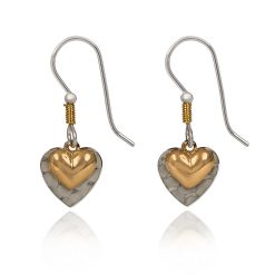 Hallmark - Silver Forest Layered Hearts Mixed Metal Drop Earrings
