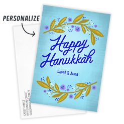 Alternative view of Hallmark - Pretty Floral Flat Hanukkah Photo Card