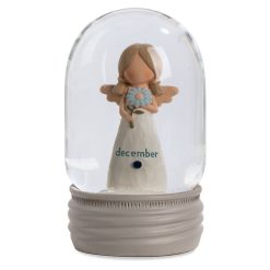 Hallmark - Blossom Bucket December Birthstone Angel Snow Globe, 4.2