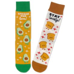 Hallmark - Better Together Avocado and Toast Funny Crew Socks