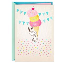 Hallmark - Peanuts Super-Duper Triple-Scooper Birthday Card