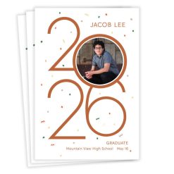 Hallmark - Colorful Confetti 2026 Flat Graduation Announcement