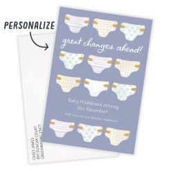 Alternative view of Hallmark - Diapers Great Changes Ahead Pregnancy Announcement