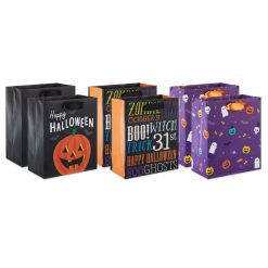 Hallmark - 6.5" Spooky Time 6-Pack Assorted Small Halloween Gift Bag Bundle