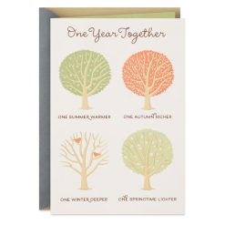 Hallmark - Summer, Autumn, Winter, Spring Trees First Anniversary Card