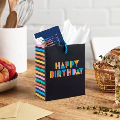 Alternative view of Hallmark - 4.6" Colorful Wishes on Black Birthday Gift Card Holder Mini Bag