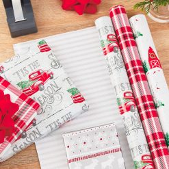 Alternative view of Hallmark - Rustic Winter 3-Pack Reversible Metallic Christmas Wrapping Paper, 120 sq. ft.
