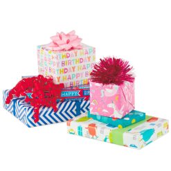 Alternative view of Hallmark - Colorful Kid Birthday 3-Pack Reversible Wrapping Paper, 120 sq. ft. total