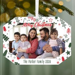 Alternative view of Hallmark - Festive Fun Metal Personalized Ornament, Custom Photo and Text