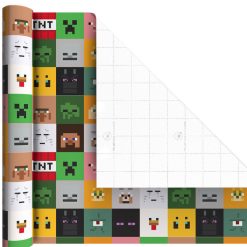 Alternative view of Hallmark - Minecraft Mobs 3-Pack Wrapping Paper Mini Roll Bundle, 45 sq. ft. total