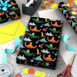 Alternative view of Hallmark - 8-Bit Dinosaurs Birthday Wrapping Paper, 20 sq. ft.