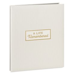 Hallmark - A Life Remembered Taupe Striped Refillable Photo Album