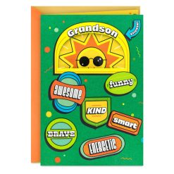 Hallmark - You Are Amazing and Loved Birthday Card for Grandson With Sticker