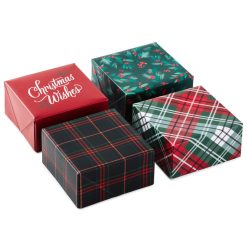 Hallmark - 4" Merry Wishes 4-Pack Small Christmas Gift Boxes Assortment
