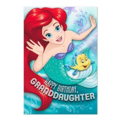 Hallmark - Disney The Little Mermaid One Amazing Princess Birthday Card With Crown for Granddaughter