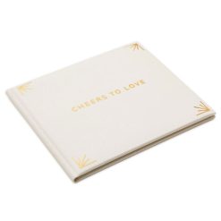 Hallmark - Cheers to Love Gold on Cream Linen Guest Book