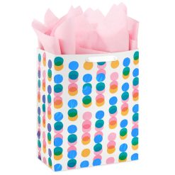 Hallmark - 13" Falling Rows of Dots Large Gift Bag With Tissue Paper