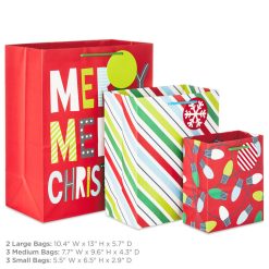 Alternative view of Hallmark - Assorted Festive Fun 8-Pack Small, Medium and Large Christmas Gift Bags