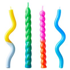 Hallmark - Abstract Shaped Birthday Candles, Pack of 4
