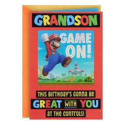 Hallmark - Nintendo Super Mario Game On! Lenticular Birthday Card for Kids