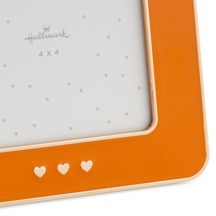 Hallmark - Three Hearts Orange Enamel Picture Frame, 4x4 - Image 3