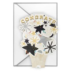 Hallmark - Confetti and Stars Bouquet Paper Craft Pop-Up Graduation Card With Motion