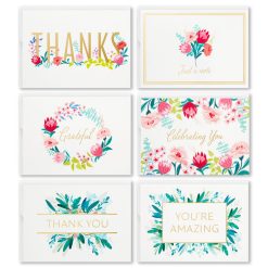 Hallmark - Pretty Floral Assorted Blank Thank-You Notes, Box of 24