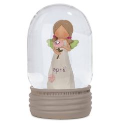 Hallmark - Blossom Bucket April Birthstone Angel Snow Globe, 4.2