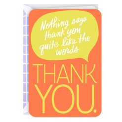 Hallmark - Orange and Yellow Word Bubble Thank You Card