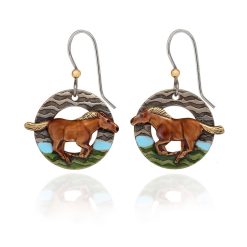 Hallmark - Silver Forest Running Horse Silver Metal Drop Earrings