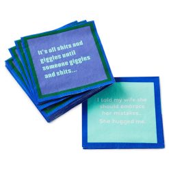 Hallmark - Drinks on Me She Hugged Me Funny Party Napkins, Pack of 20
