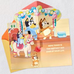 Alternative view of Hallmark - Bluey Hooray Musical Pop-Up Birthday Card for Kids With Light