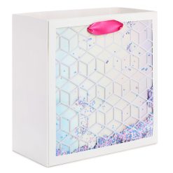 Hallmark - 10.4 Confetti and Silver Foil Large Square Gift Bag