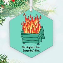 Alternative view of Hallmark - Dumpster Fire Metal Personalized Ornament, Custom Text