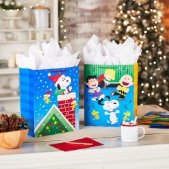Alternative view of Hallmark - 13" Peanuts 4-Pack Large Christmas Gift Bags Assortment