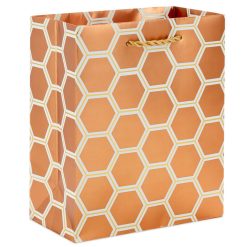 Hallmark - 6.5" Copper Hexagons Small Gift Bag