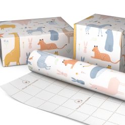 Alternative view of Hallmark - Cute Animal Collage on White Tall Wrapping Paper Roll, 35 sq. ft.