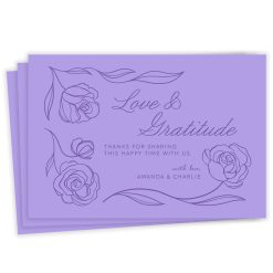 Hallmark - Purple Simply Floral Flat Wedding Thank You Photo Card