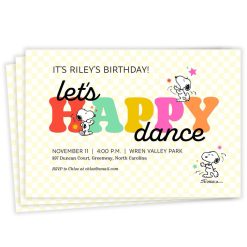 Hallmark - Peanuts Snoopy Happy Dance Flat Birthday Invitation