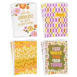 Hallmark - Retro Floral Assorted Just Because Cards, Pack of 12