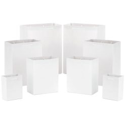 Hallmark - White Assorted Sizes 8-Pack Gift Bags