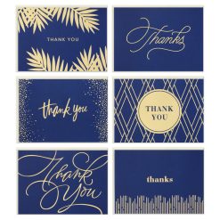 Alternative view of Hallmark - Bulk Navy and Gold Assorted Blank Thank-You Notes, Box of 120