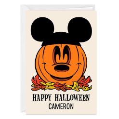 Hallmark - Disney Mickey Mouse Ears Pumpkin Custom Halloween Card