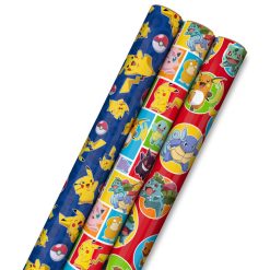 Hallmark - Assorted Pokémon Wrapping Paper 3-Pack, 60 sq. ft.